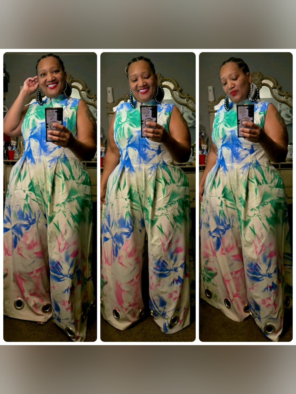 Sleeveless Floral Wide-Leg Jumpsuit in Multi-Color